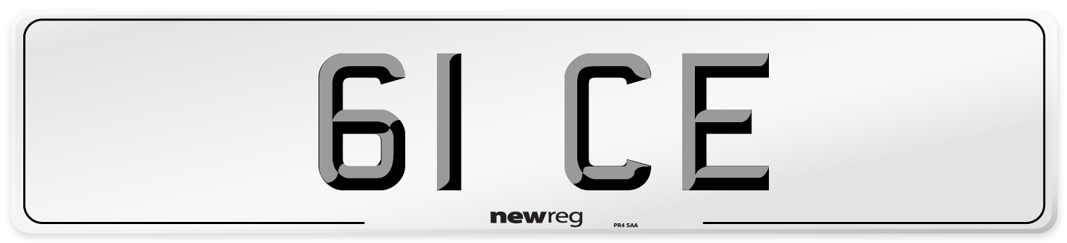61 CE Number Plate from New Reg